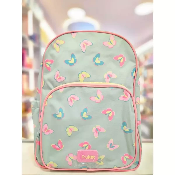 Mochila de Costas Grande Gata Picnic Borboletas Verde Água Puket