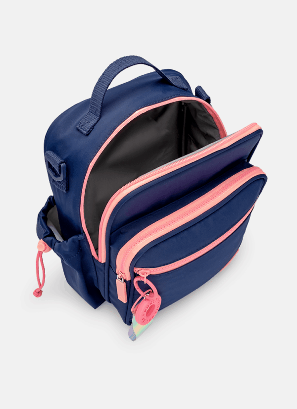 Lancheira Térmica com Bolso Frontal Azul Marinho com Rosa Puket - Imagem 6