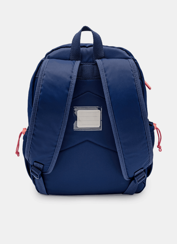 Mochila de Costas Grande Azul Marinho com Rosa Puket - Imagem 6