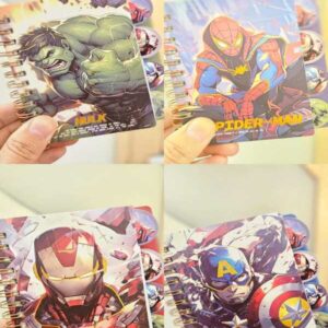Caderneta Espiral com Divisórias Super-Heróis