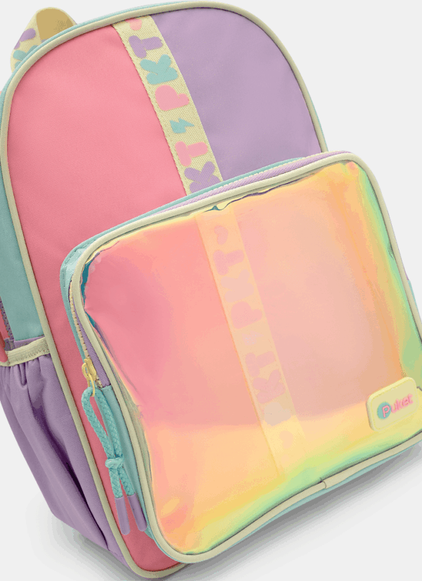 Mochila de Costas Média Color Block Verde Água Puket - Imagem 3