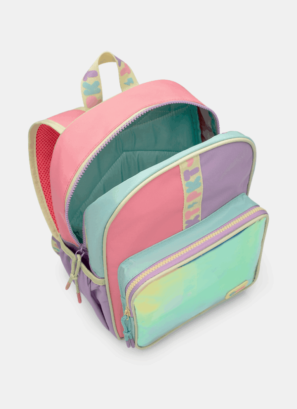 Mochila de Costas Média Color Block Verde Água Puket - Imagem 5
