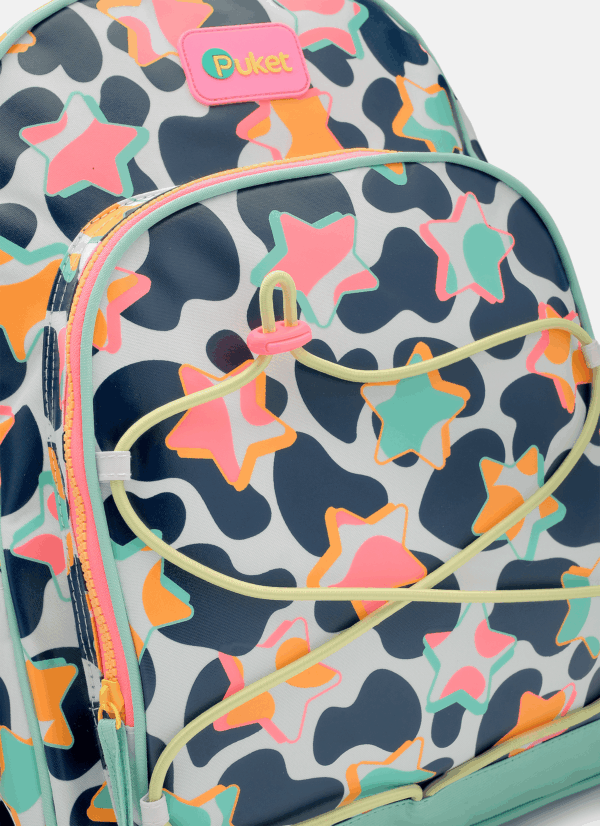 Mochila de Costas Grande Vaca Moosic Fun de Leve Branco Puket - Imagem 4