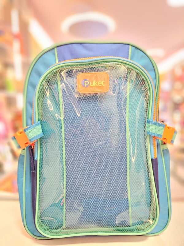 Mochila de Costas Grande Color Block Azul Puket