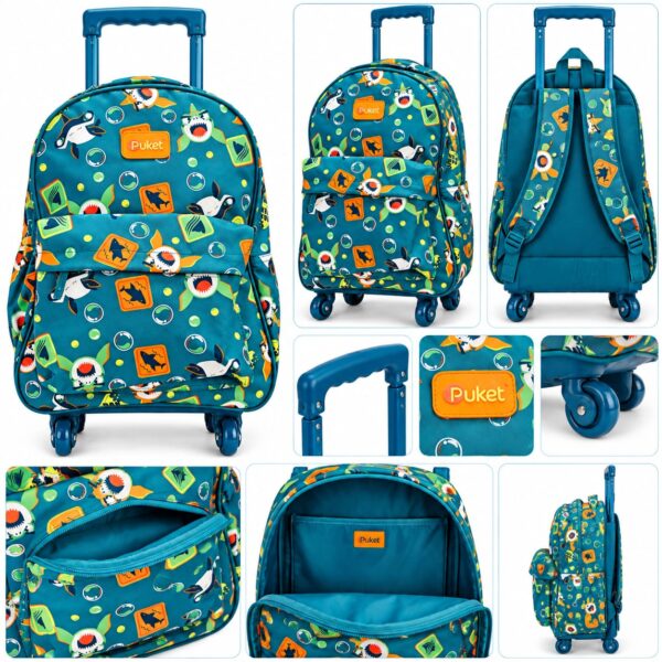 mochila com rodinha dino trio puket - Imagem 2