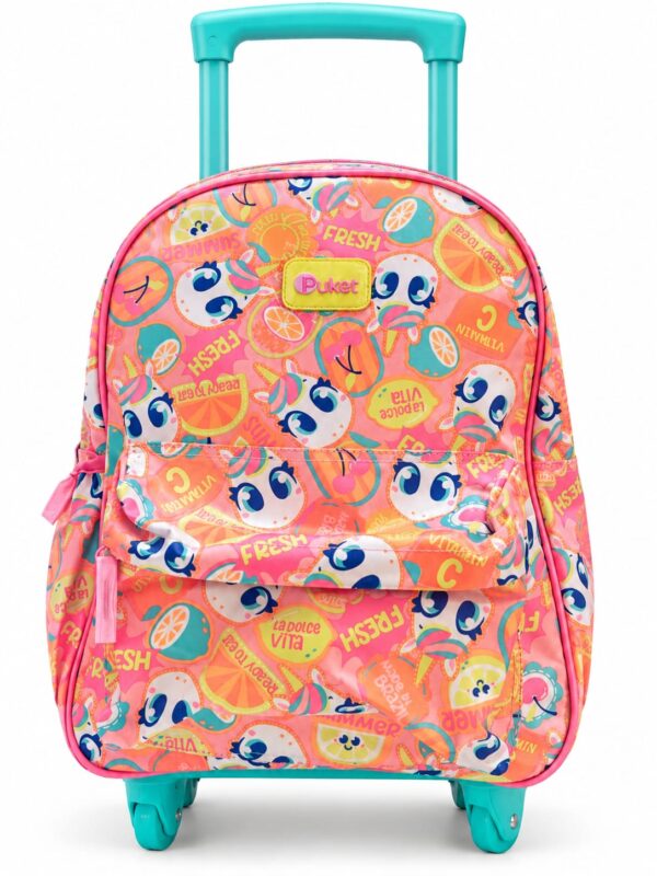 mochila com rodinha unicórnio frutas PUKET